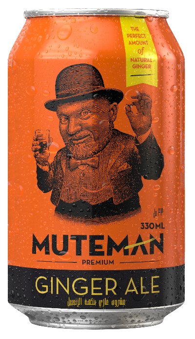 Muteman Premium Ginger Ale (Box of 24) - مشروب ميوتمان بنكهة الزنجبيل (كرتون 24 قطعة)